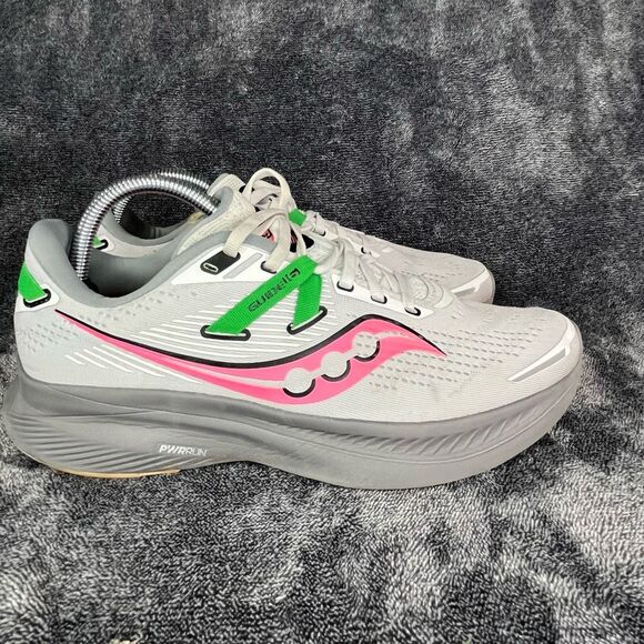SAUCONY Women's Guide 16 White/Green/Pink Engineered Mesh Running Size 10.5 - Picture 3 of 9